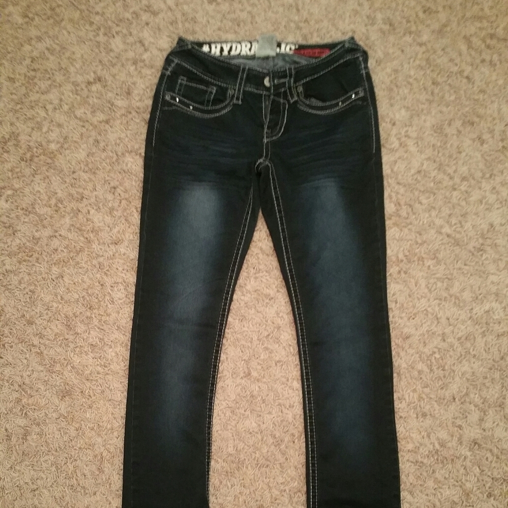 Dark blue boot cut jeans